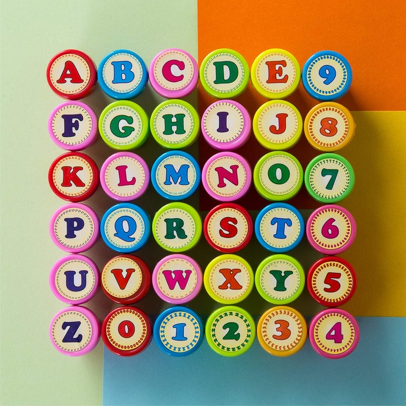 KESOTE Number & Alphabet Stamp for Kids, Self Ink Stamp Set Birthday Gift, Party Favor, Teacher Stamps - Image 3